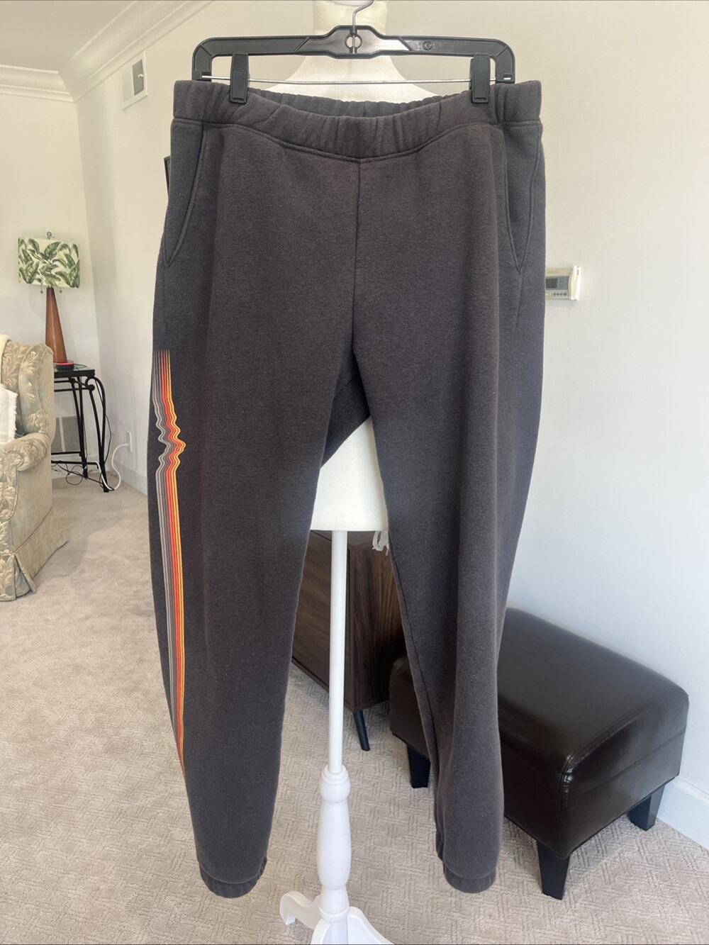 Patagonia Men's Gray Fleece Jogger Pants M Drawstring Pockets Retro